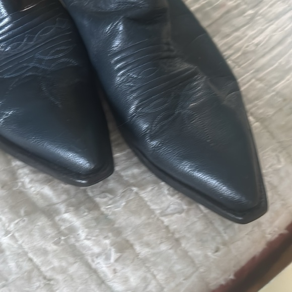 LARRY MAHAN Women's GORGEOUS Vintage Inlay Yellow and Blue Cowboy Boots - Picture 3 of 8